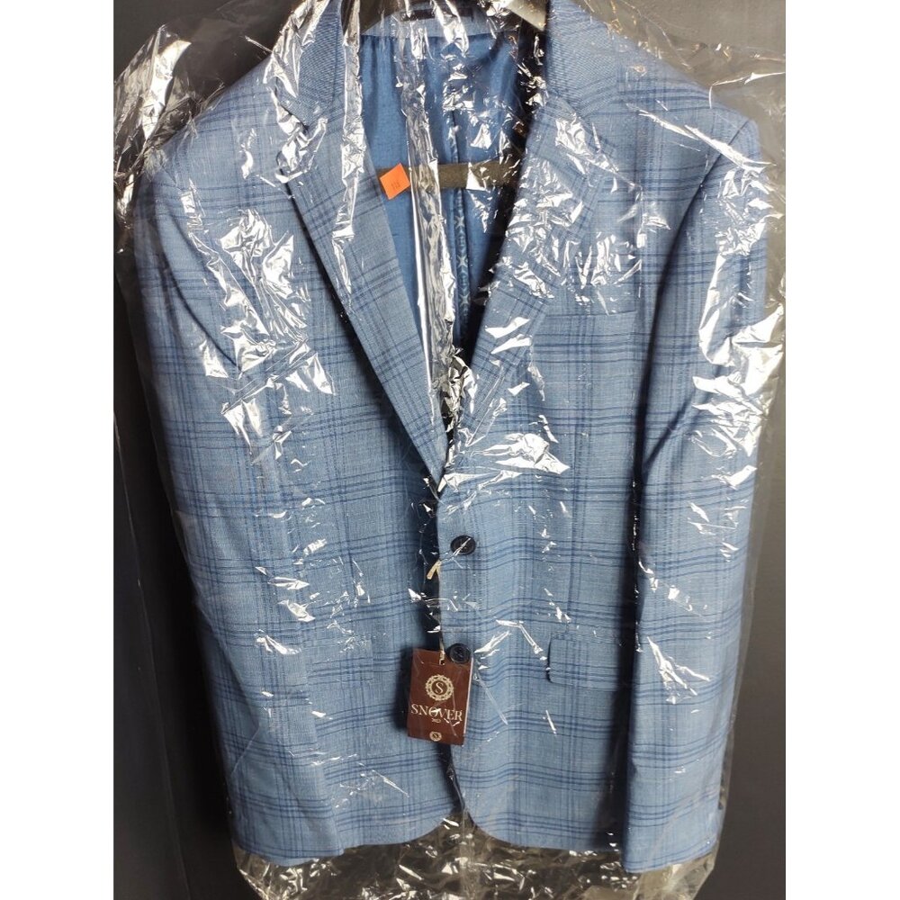 Snover Light Blue Check Blazer Men's Size 38 Business Formal Jacket